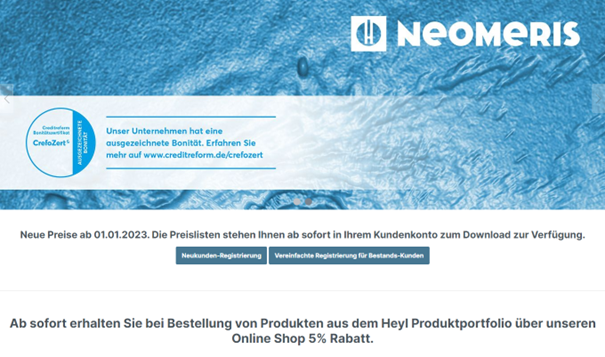 Erhalten Sie ab sofort 5% Online Rabatt bei Bestellungen aus dem Heyl Produktportfolio