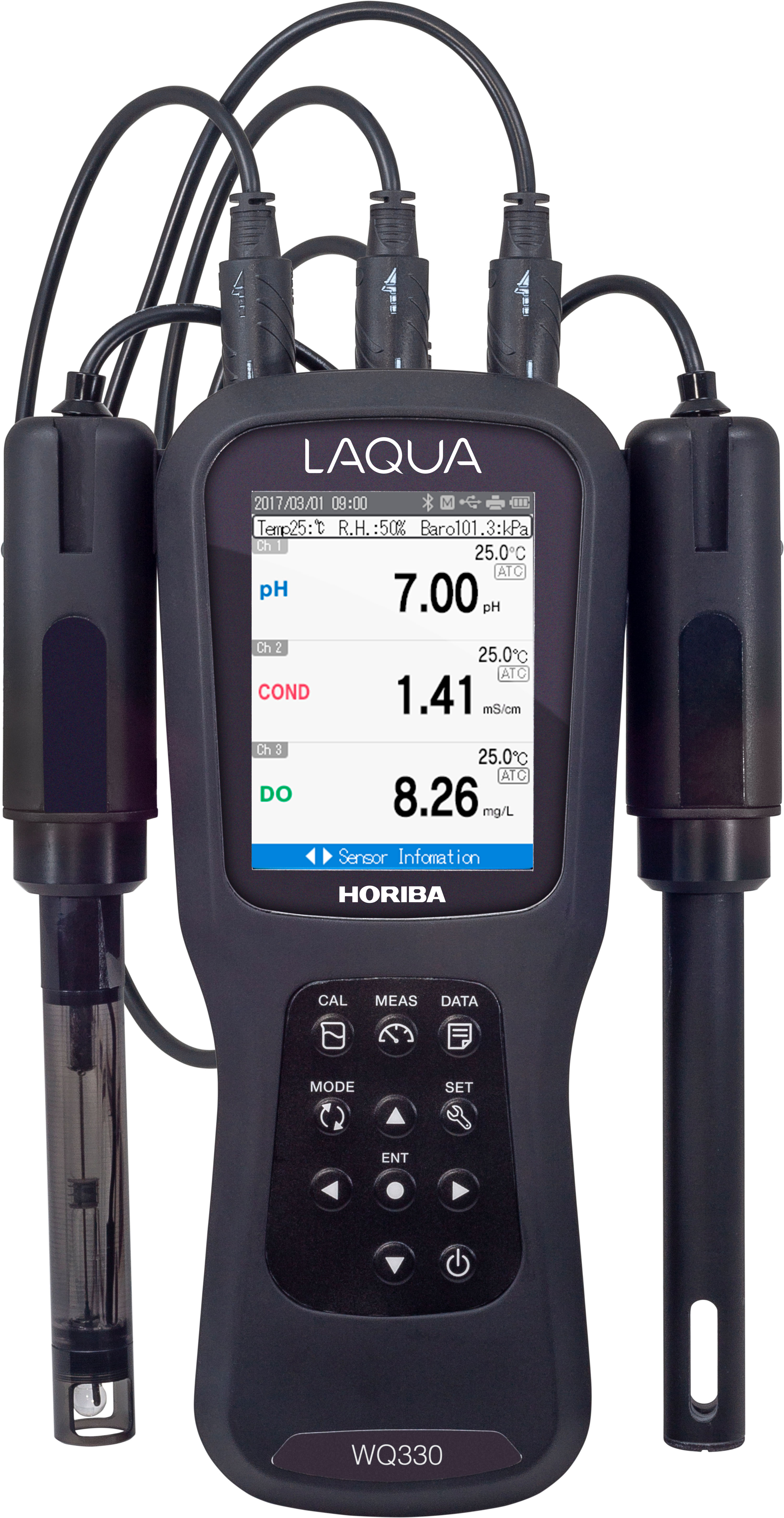 Horiba LAQUA WQ330-K – 3-Kanal Profi-Messgerät für verschiedene Parameter im Analysekoffer