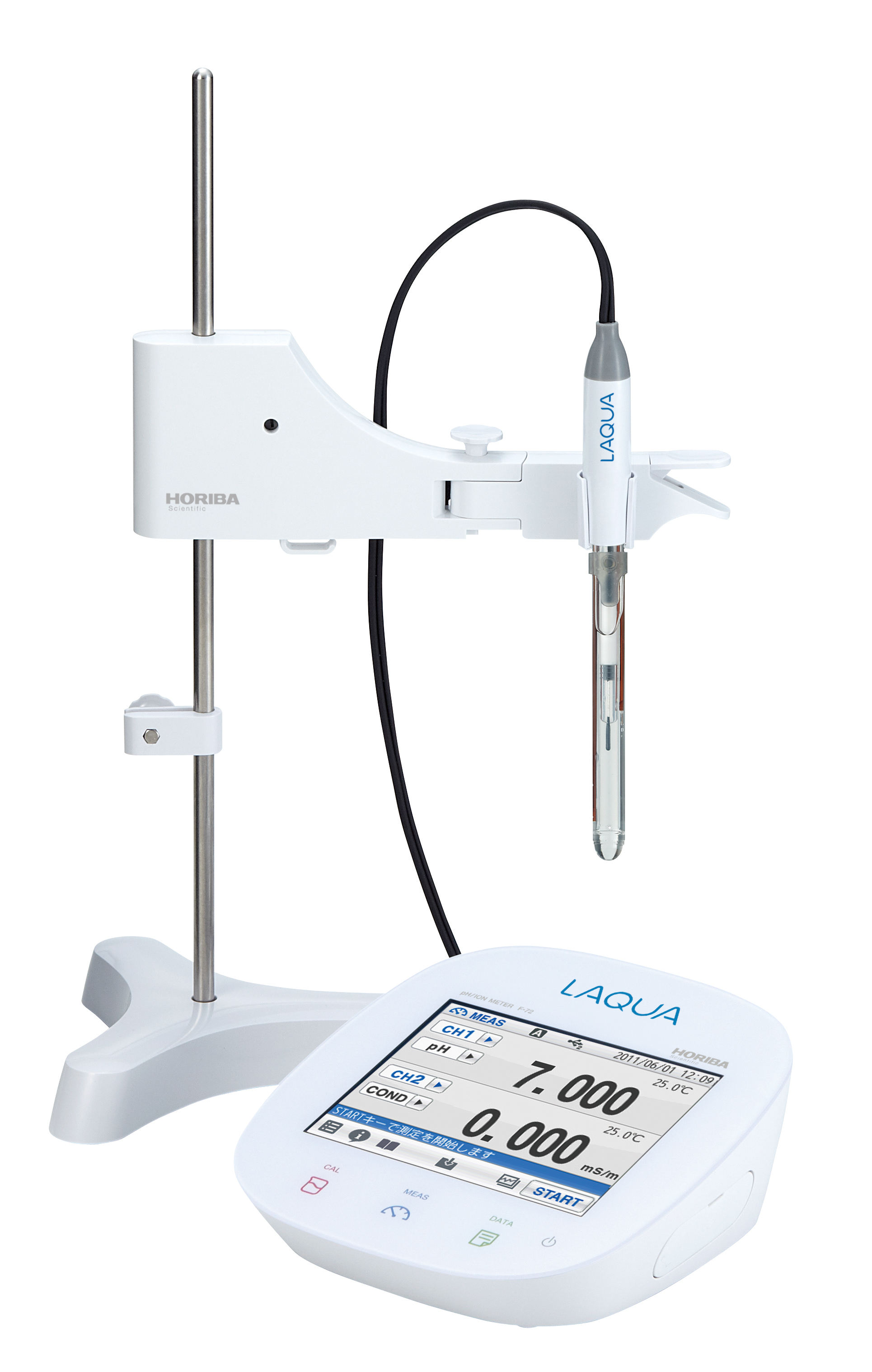 Horiba F-73A-S, Dual Channel pH/ORP/Ion/Temperature Laboratory-Meter Starter-Set with Touchscreen