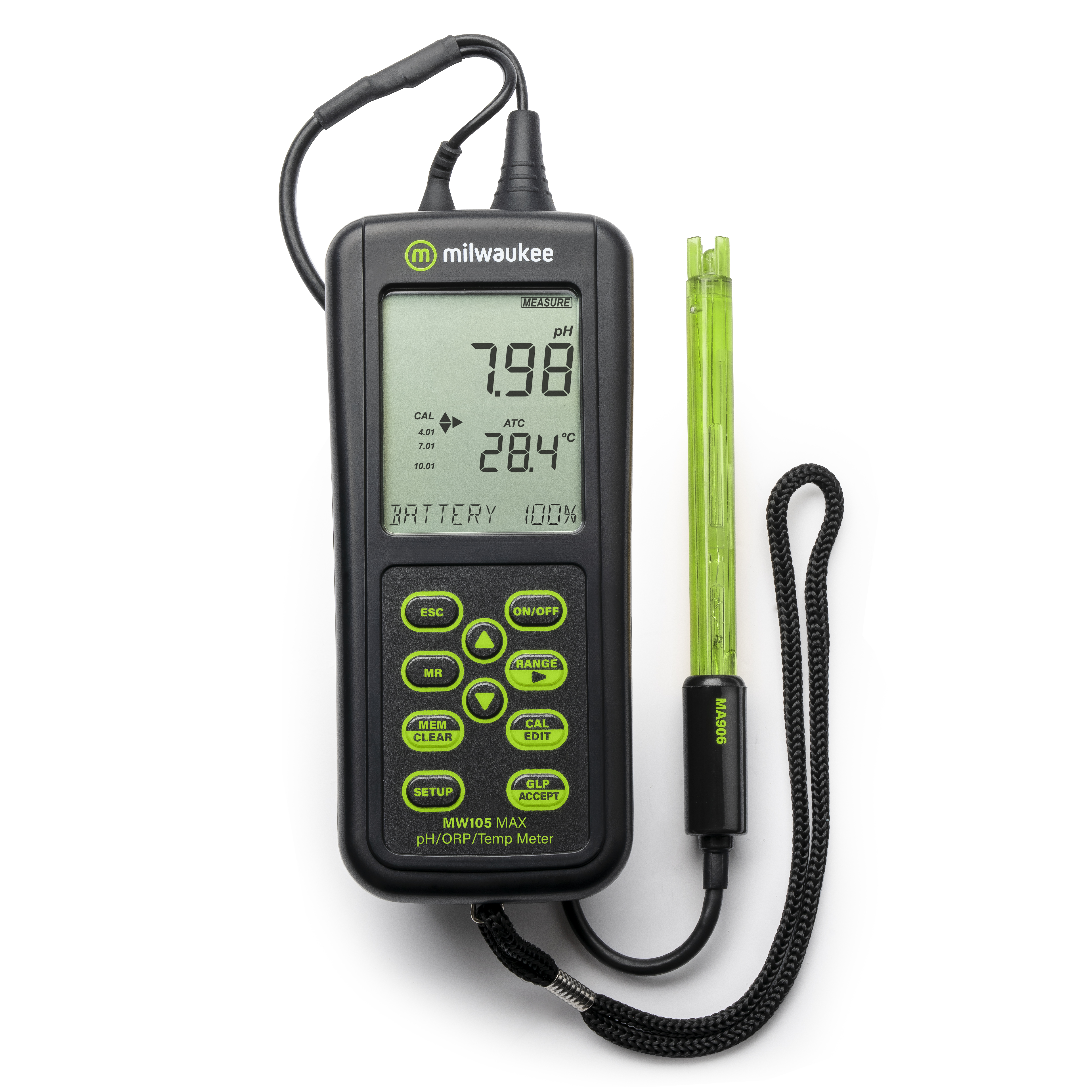 Milwaukee MW105 MAX Waterproof pH / ORP / Temp Portable Meter