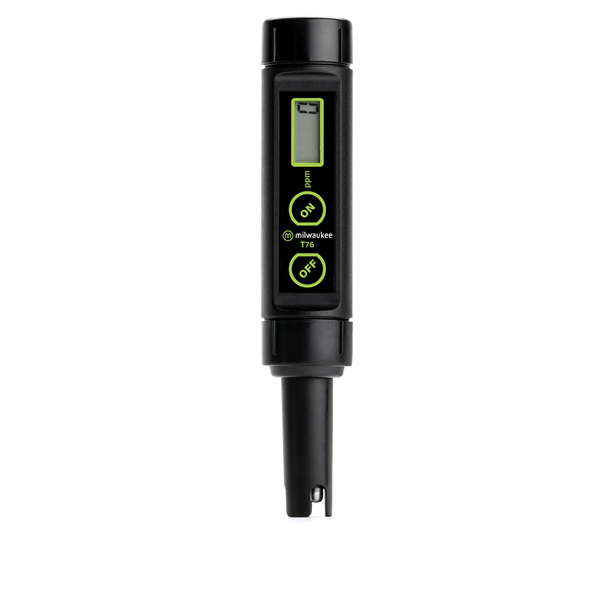 Milwaukee T76 waterproof high range Total Dissolved Solids Pen (TDS) with automatic temperature compensation (ATC) and replaceable probe