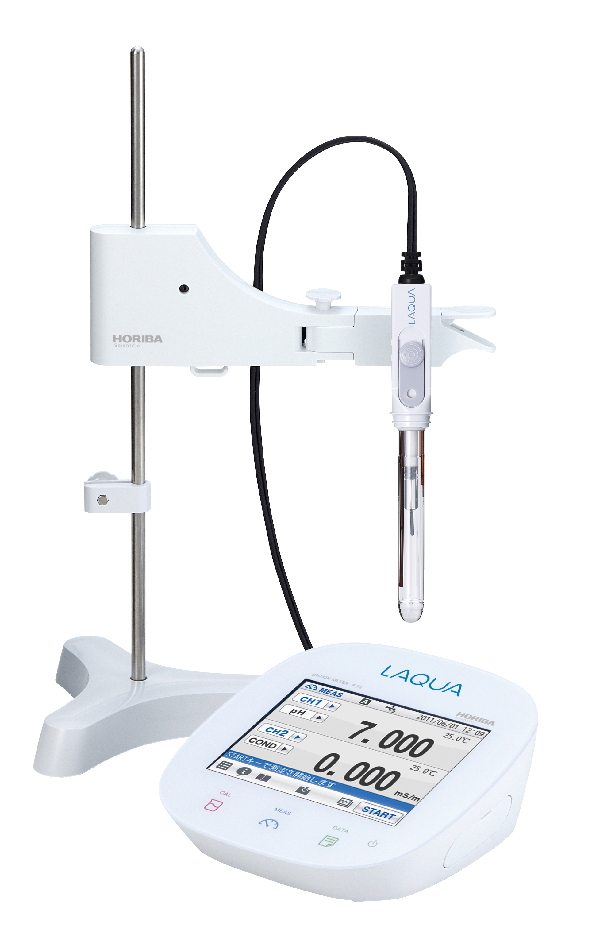 Horiba F-74A-S Zweikanal pH/Redox/Ionen/Leitfähigkeit/Widerstand/Salzgehalt/TDS/Temperatur Messgerät-Set mit Touchscreen