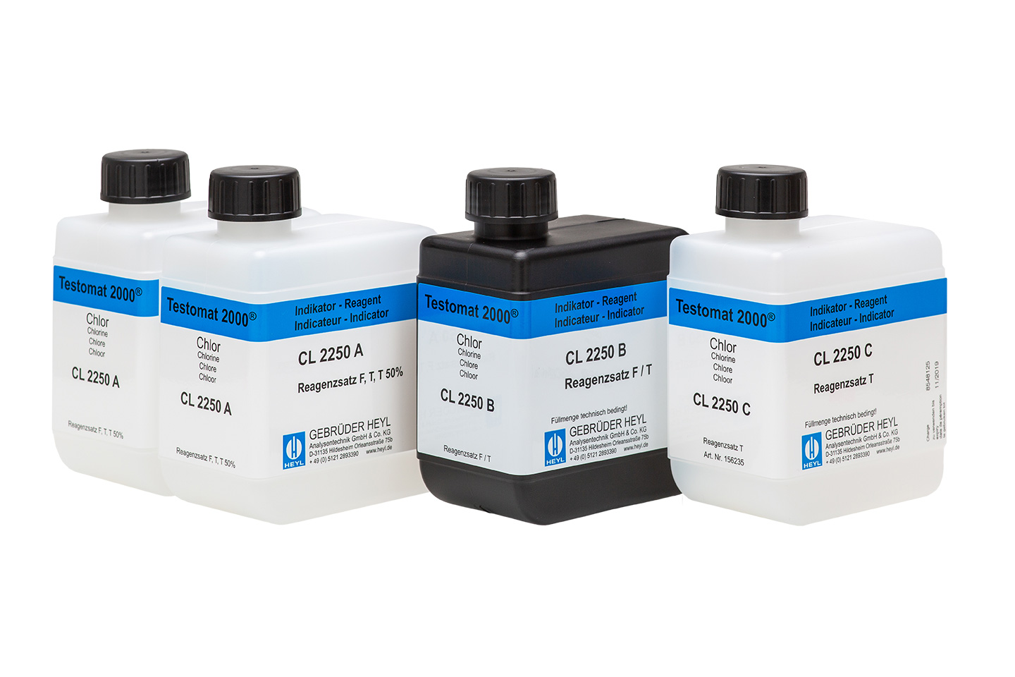 Testomat 2000® chlorine reagent set T (total chlorine) 2 x 500 ml B  & 1 x 200 ml C