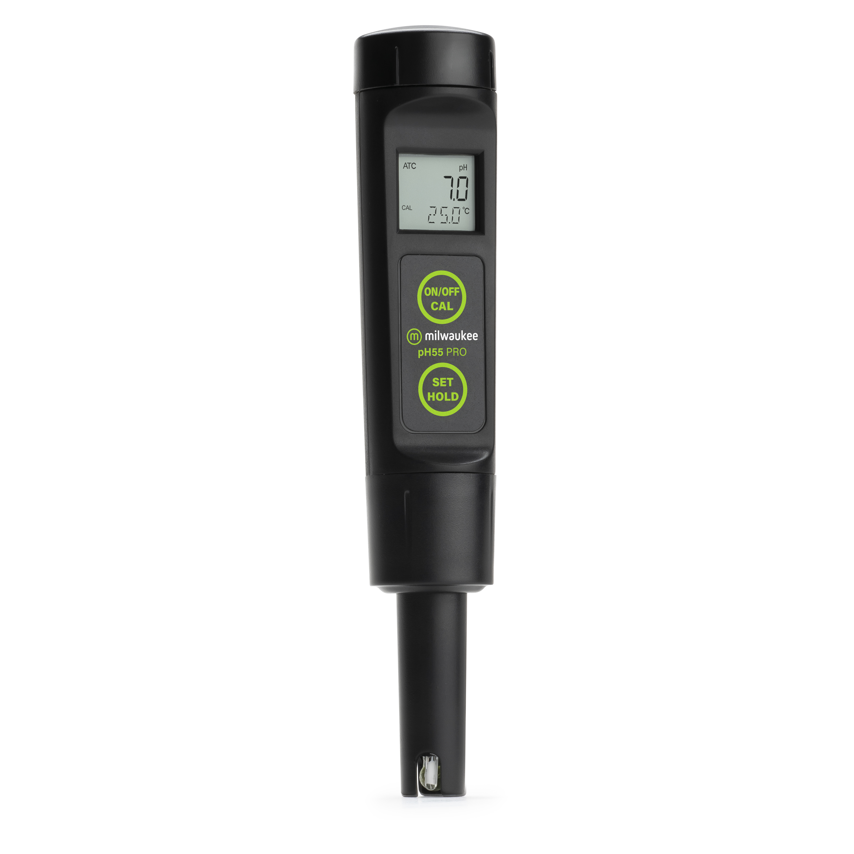 Milwaukee PH55 waterproof pH / Temperature Tester with automatic temperature compensation (ATC) and replaceable probe