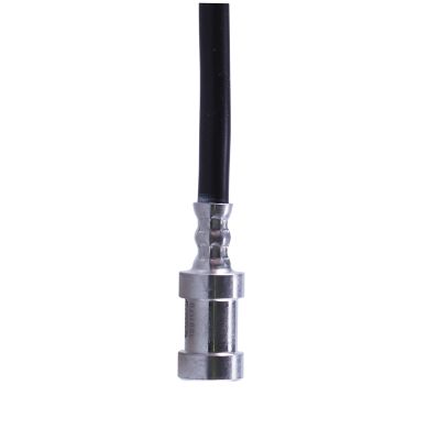 JUMO contact resistance thermometer with connection cable and mounting hole, stainless steel protection fitting