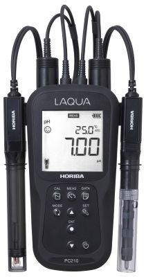 Horiba LAQUA PC210-Kit pH, ORP, conductivity, TDS, salt, resistance and temperature handheld meter in analysis case