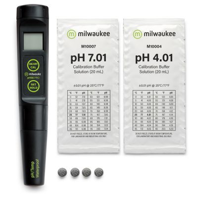 Milwaukee PH56 waterproof pH / Temperature Tester with automatic temperature compensation (ATC) and replaceable probe